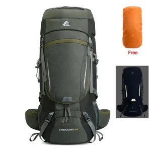 Men’s 60L Large Hiking Mountaineering Backpack Climbing Hiking Backpack Camping Backpack Sport Outdoor Rucksack Bag XA108Y