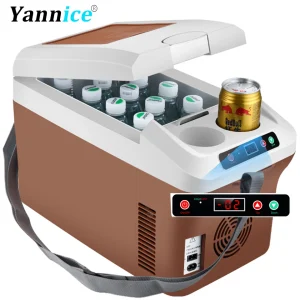 Yannice Refrigerator Mini Portable Appliances 15L High-Capacity LED Display Super Cooling Suitable For Car, Home And Camping Use